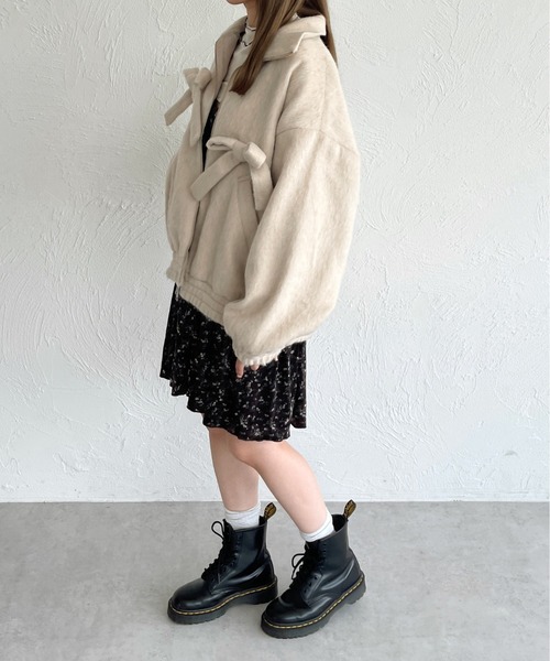 kutir(クティール)の「ダブルジップリボンシャギーブルゾン(ブルゾン・レディース・ブラウン/チャコールグレー/ブラック/アイボリー・FREE)」の8枚目の写真