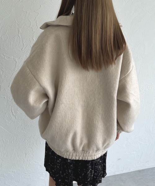 kutir(クティール)の「ダブルジップリボンシャギーブルゾン(ブルゾン・レディース・ブラウン/チャコールグレー/ブラック/アイボリー・FREE)」の6枚目の写真