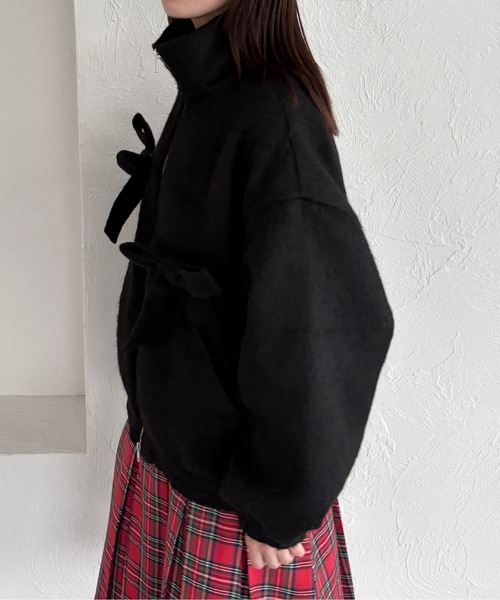 kutir(クティール)の「ダブルジップリボンシャギーブルゾン(ブルゾン・レディース・ブラウン/チャコールグレー/ブラック/アイボリー・FREE)」の12枚目の写真