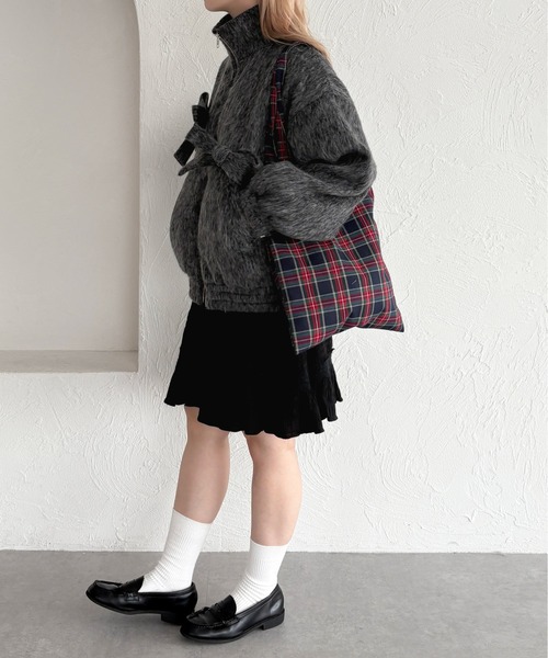 kutir(クティール)の「ダブルジップリボンシャギーブルゾン(ブルゾン・レディース・ブラウン/チャコールグレー/ブラック/アイボリー・FREE)」の21枚目の写真