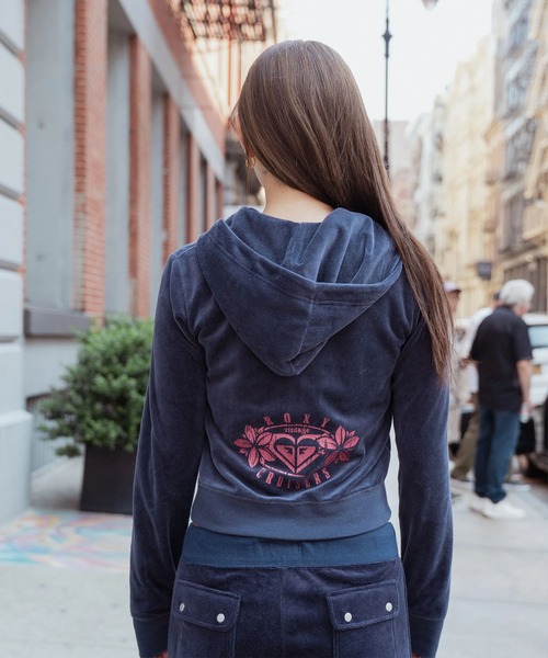 ROXY/ロキシー ROXY x MANA ジップアップパーカー ベロア ショート丈