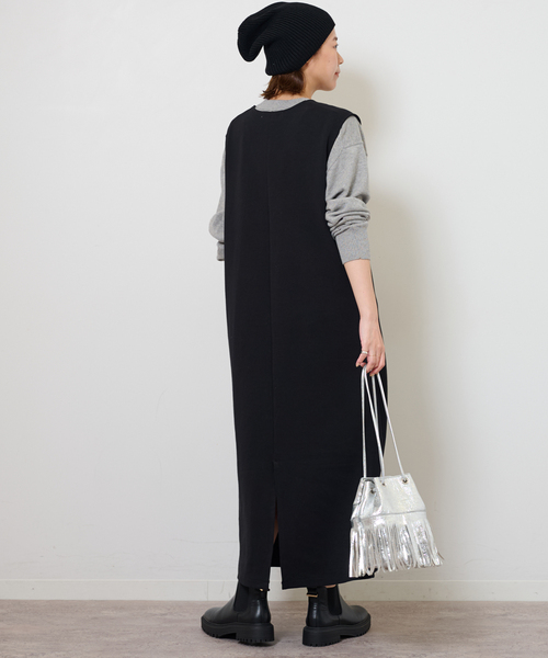 JOURNAL STANDARD relume(ジャーナルスタンダード レリューム)の「CTダンボールIラインワンピース(ワンピース・レディース・ブラック・FREE)」の9枚目の写真