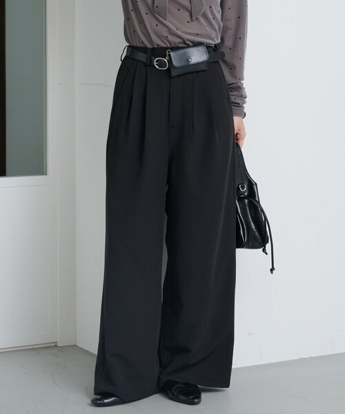 Kastane(カスタネ)の「【新色追加/2サイズ展開/低身長サイズ/無地&ストライプ】ピンストライプスラックス(スラックス・レディース・ネイビー/グレー/グレー系その他/ブラウン/ブルー系その他/ブラック系その他/ブラック・1/0)」の3枚目の写真