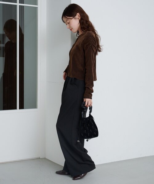 Kastane(カスタネ)の「【新色追加/2サイズ展開/低身長サイズ/無地&ストライプ】ピンストライプスラックス(スラックス・レディース・ネイビー/グレー/グレー系その他/ブラウン/ブルー系その他/ブラック系その他/ブラック・1/0)」の18枚目の写真