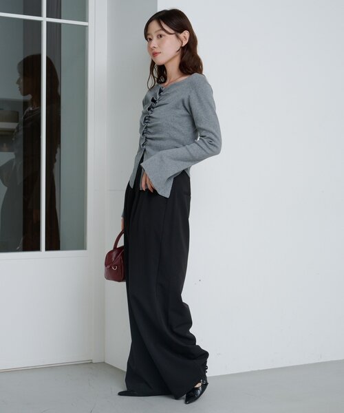 Kastane(カスタネ)の「【新色追加/2サイズ展開/低身長サイズ/無地&ストライプ】ピンストライプスラックス(スラックス・レディース・ネイビー/グレー/グレー系その他/ブラウン/ブルー系その他/ブラック系その他/ブラック・1/0)」の21枚目の写真