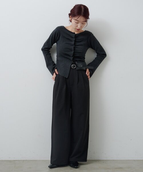 Kastane(カスタネ)の「【WEB限定/全人類パンツ/2サイズ展開/裏地無し】ピンストライプスラックス(スラックス・レディース・ネイビー/グレー/グレー系その他/ブラウン/ブルー系その他/ブラック系その他/ブラック/アイボリー/ブルー系その他2・1/0)」の22枚目の写真