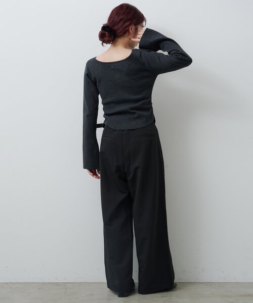 Kastane(カスタネ)の「【WEB限定/全人類パンツ/2サイズ展開/裏地無し】ピンストライプスラックス(スラックス・レディース・ネイビー/グレー/グレー系その他/ブラウン/ブルー系その他/ブラック系その他/ブラック/アイボリー/ブルー系その他2・1/0)」の21枚目の写真