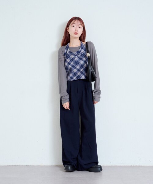 Kastane(カスタネ)の「【WEB限定/全人類パンツ/2サイズ展開/裏地無し】ピンストライプスラックス(スラックス・レディース・ネイビー/グレー/グレー系その他/ブラウン/ブルー系その他/ブラック系その他/ブラック/アイボリー/ブルー系その他2・1/0)」の12枚目の写真