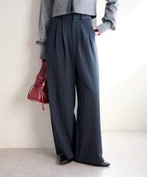 【WEB限定/全人類パンツ/2サイズ展開/裏地無し】ピンストライプスラックス