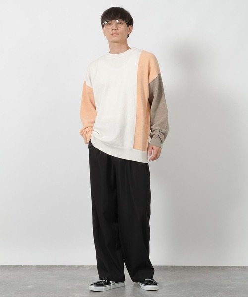 LAKOLE（ラコレ）の「切替モールニットプルオーバー / 497598（ニット/セーター・メンズ・ホワイト/アイボリー/ブラック・MEDIUM/LARGE/X-LARGE）」の4枚目の写真