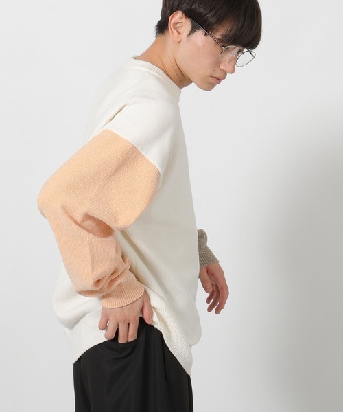 LAKOLE（ラコレ）の「切替モールニットプルオーバー / 497598（ニット/セーター・メンズ・ホワイト/アイボリー/ブラック・MEDIUM/LARGE/X-LARGE）」の6枚目の写真