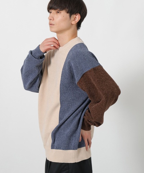 LAKOLE（ラコレ）の「切替モールニットプルオーバー / 497598（ニット/セーター・メンズ・ホワイト/アイボリー/ブラック・MEDIUM/LARGE/X-LARGE）」の8枚目の写真