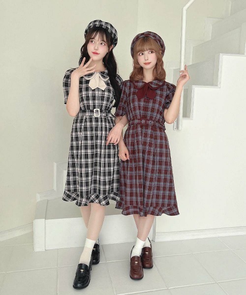 F i.n.t（フィント）の「別珍リボンベレー帽（ハンチング/ベレー帽・レディース・ブラック/ボルドー/ホワイト×ブラック・FREE）」の17枚目の写真