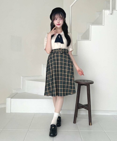 F i.n.t（フィント）の「別珍リボンベレー帽（ハンチング/ベレー帽・レディース・ブラック/ボルドー/ホワイト×ブラック・FREE）」の19枚目の写真