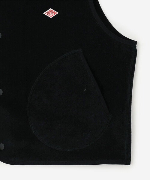 DANTON/ダントン　フリースカラーレスベスト　WOMEN ブラック36 DANTON（ダントン）の「DANTON | フリース カラーレスベスト