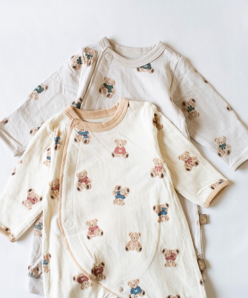 mocmof（モクモフ）の「テディベア柄 かんたんロンパース（ロンパース・キッズ・グレー/アイボリー・60cm/70cm/80ｃｍ）」の7枚目の写真