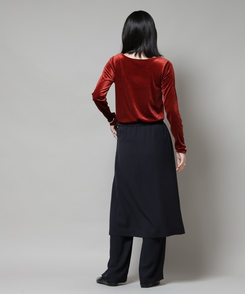 NANO universe(ナノユニバース)の「前後2wayベロアカットトップス(セットアップ可)(Tシャツ/カットソー・レディース・ブラック/レッド系その他/グリーン系その他4・FREE)」の17枚目の写真