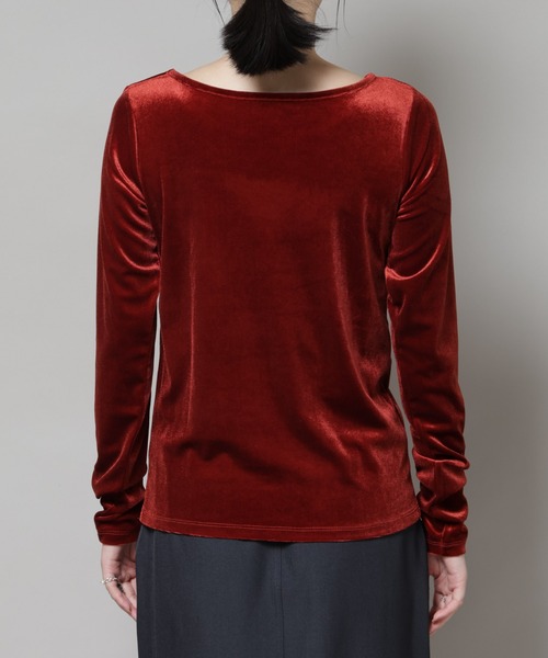 NANO universe(ナノユニバース)の「前後2wayベロアカットトップス(セットアップ可)(Tシャツ/カットソー・レディース・ブラック/レッド系その他/グリーン系その他4・FREE)」の8枚目の写真