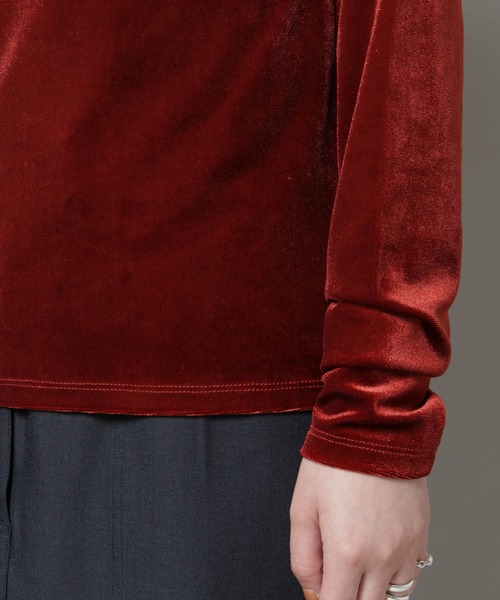 NANO universe(ナノユニバース)の「前後2wayベロアカットトップス(セットアップ可)(Tシャツ/カットソー・レディース・ブラック/レッド系その他/グリーン系その他4・FREE)」の11枚目の写真