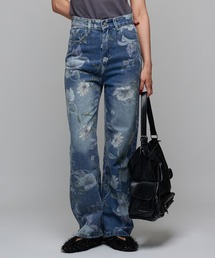 Narcissus | 【総柄】フラワープリントデニムパンツ《動画あり》(デニムパンツ)