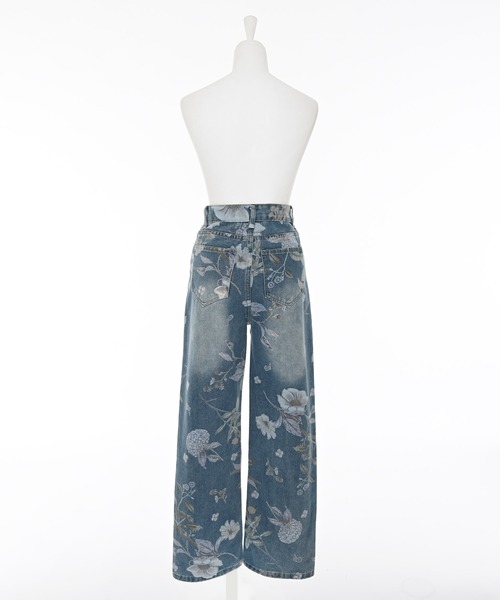 Narcissus(ナルシス)の「【総柄】フラワープリントデニムパンツ《動画あり》(デニムパンツ・レディース・ブルー・FREE)」の7枚目の写真