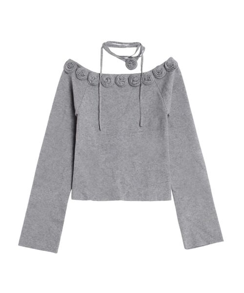 CALNAMUR（カルナムール）の「3Dローズチョーカー付きニット（ニット/セーター・レディース・レッド/グレー/ブラック・FREE）」の20枚目の写真