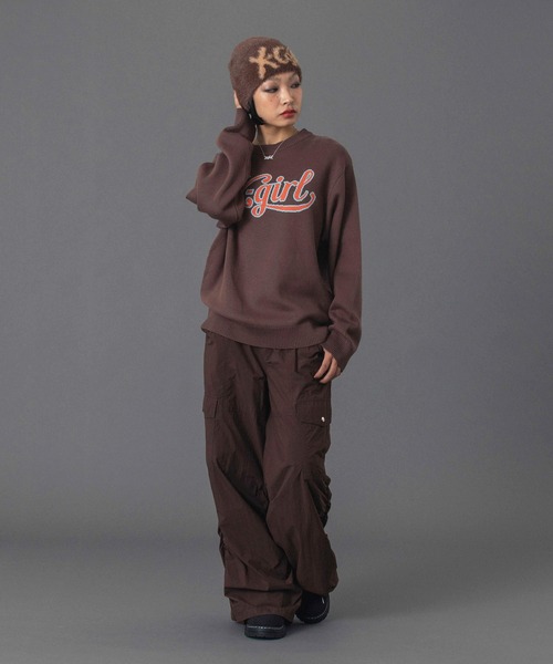 X-girl（エックスガール）の「SIGNATURE LOGO SHAGGY BEANIE（ニットキャップ/ビーニー・レディース・ブラック/ライトブルー/ブラウン・ONE SIZE）」の9枚目の写真