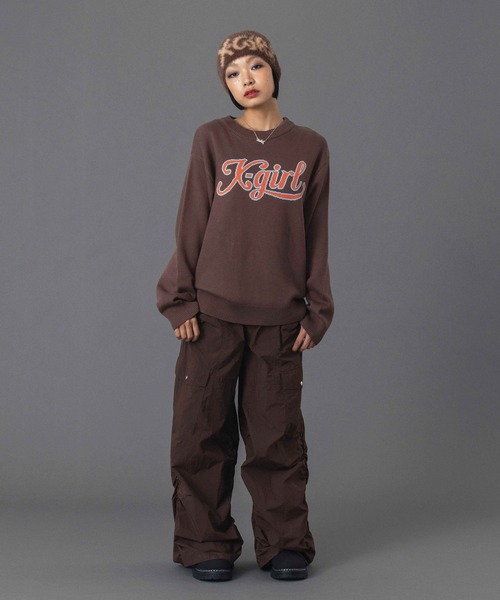 X-girl（エックスガール）の「SIGNATURE LOGO SHAGGY BEANIE（ニットキャップ/ビーニー・レディース・ブラック/ライトブルー/ブラウン・ONE SIZE）」の10枚目の写真