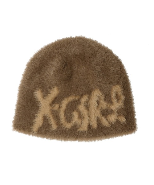 X-girl（エックスガール）の「SIGNATURE LOGO SHAGGY BEANIE（ニットキャップ/ビーニー・レディース・ブラック/ライトブルー/ブラウン・ONE SIZE）」の12枚目の写真