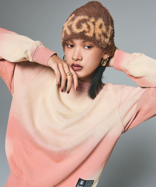 X-girl（エックスガール）の「SIGNATURE LOGO SHAGGY BEANIE（ニットキャップ/ビーニー・レディース・ブラック/ライトブルー/ブラウン・ONE SIZE）」の18枚目の写真