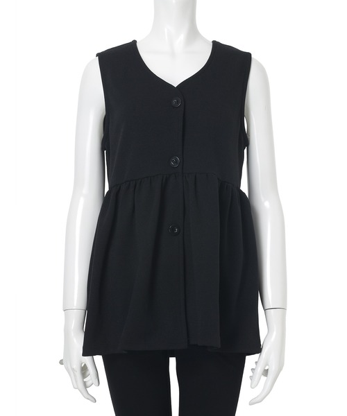 fifth（フィフス）の「Vネックペプラムベスト（ベスト・レディース・チャコールグレー/ブラック/ブルーグレー/ベージュ・M/L）」の16枚目の写真