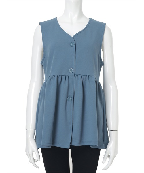 fifth（フィフス）の「Vネックペプラムベスト（ベスト・レディース・チャコールグレー/ブラック/ブルーグレー/ベージュ・M/L）」の17枚目の写真