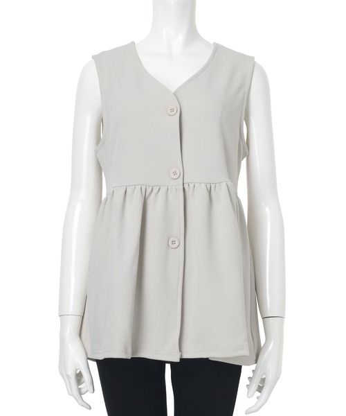 fifth（フィフス）の「Vネックペプラムベスト（ベスト・レディース・チャコールグレー/ブラック/ブルーグレー/ベージュ・M/L）」の18枚目の写真