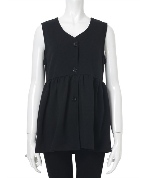 fifth（フィフス）の「Vネックペプラムベスト（ベスト・レディース・チャコールグレー/ブラック/ブルーグレー/ベージュ・M/L）」の20枚目の写真