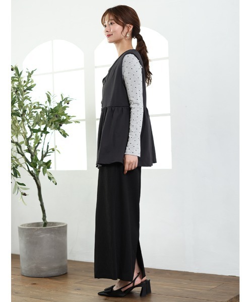 fifth（フィフス）の「Vネックペプラムベスト（ベスト・レディース・チャコールグレー/ブラック/ブルーグレー/ベージュ・M/L）」の10枚目の写真