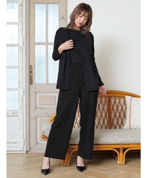 fifth（フィフス）の「Vネックペプラムベスト（ベスト・レディース・チャコールグレー/ブラック/ブルーグレー/ベージュ・M/L）」の6枚目の写真