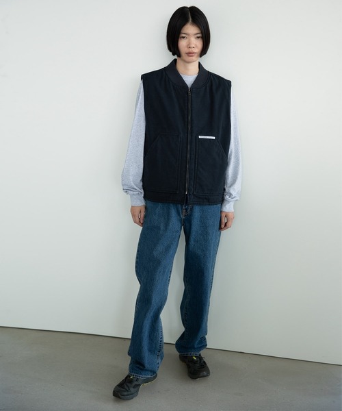 thisisneverthat（ディスイズネバーザット）の「Washed Duck Vest（ベスト・メンズ・ネイビー/アイボリー・L/M/S/XL）」の4枚目の写真