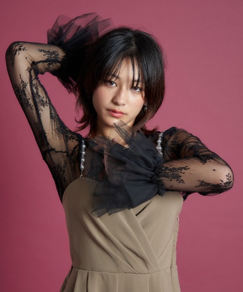 My shawty(マイシャウティー)の「2way pearl strap pants dress(パンツドレス・レディース・ブラック/ベージュ/ライトベージュ・SMALL/MEDIUM/LARGE)」の1枚目の写真