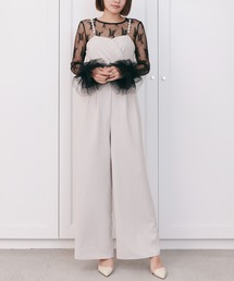2way pearl strap pants dress