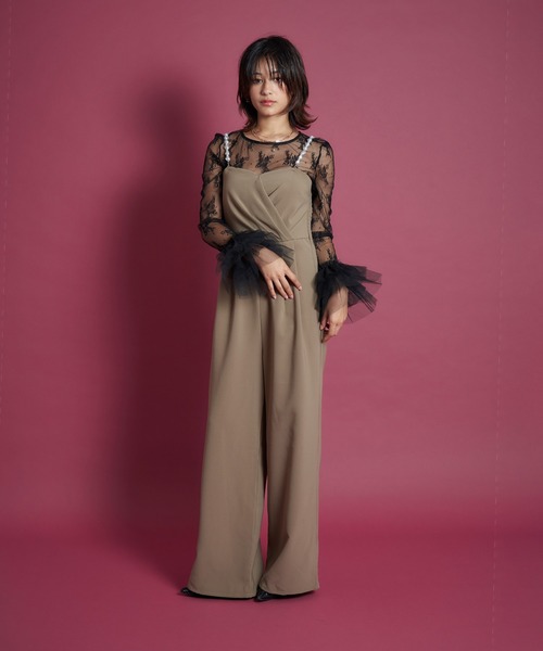 My shawty(マイシャウティー)の「2way pearl strap pants dress(パンツドレス・レディース・ブラック/ベージュ/ライトベージュ・SMALL/MEDIUM/LARGE)」の8枚目の写真