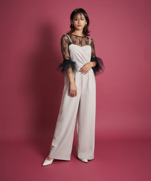 My shawty(マイシャウティー)の「2way pearl strap pants dress(パンツドレス・レディース・ブラック/ベージュ/ライトベージュ・SMALL/MEDIUM/LARGE)」の13枚目の写真