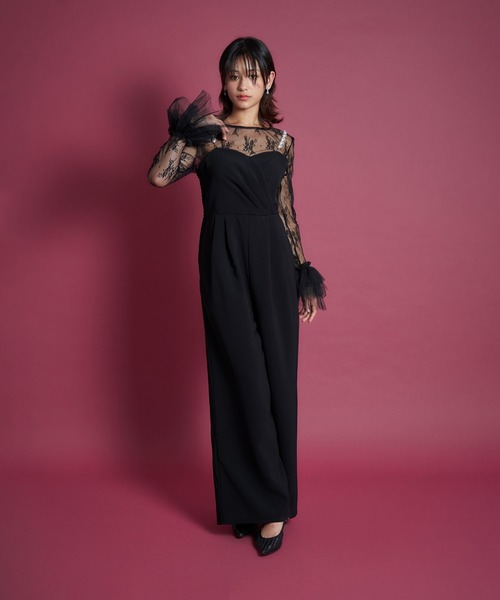 My shawty(マイシャウティー)の「2way pearl strap pants dress(パンツドレス・レディース・ブラック/ベージュ/ライトベージュ・SMALL/MEDIUM/LARGE)」の18枚目の写真