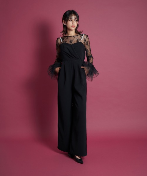 My shawty(マイシャウティー)の「2way pearl strap pants dress(パンツドレス・レディース・ブラック/ベージュ/ライトベージュ・SMALL/MEDIUM/LARGE)」の20枚目の写真