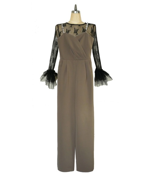 My shawty(マイシャウティー)の「2way pearl strap pants dress(パンツドレス・レディース・ブラック/ベージュ/ライトベージュ・SMALL/MEDIUM/LARGE)」の22枚目の写真