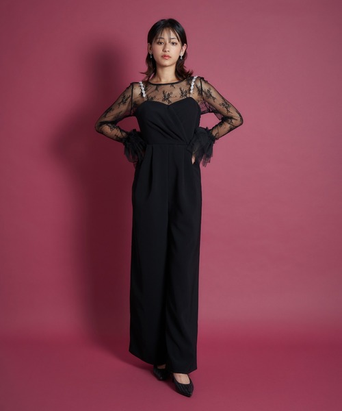 My shawty(マイシャウティー)の「2way pearl strap pants dress(パンツドレス・レディース・ブラック/ベージュ/ライトベージュ・SMALL/MEDIUM/LARGE)」の16枚目の写真