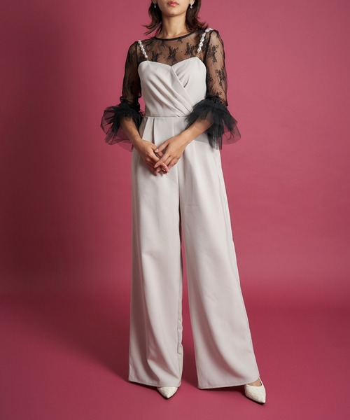 My shawty(マイシャウティー)の「2way pearl strap pants dress(パンツドレス・レディース・ブラック/ベージュ/ライトベージュ・SMALL/MEDIUM/LARGE)」の15枚目の写真