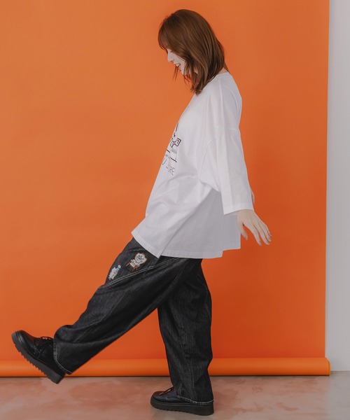 ScoLar Parity(スカラーパリティ)の「353111:虚無ストアでお買い物柄 Tシャツ(Tシャツ/カットソー・レディース・ブラック/オフホワイト/グリーン/ベージュ・M)」の7枚目の写真