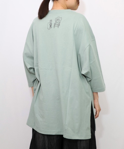 ScoLar Parity(スカラーパリティ)の「353111:虚無ストアでお買い物柄 Tシャツ(Tシャツ/カットソー・レディース・ブラック/オフホワイト/グリーン/ベージュ・M)」の18枚目の写真