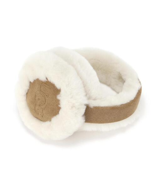 UGG（アグ）の「UGG（アグ）Sheepskin Embroidery Earmuff（イヤーマフ・レディース・ブラック/ベージュ・F）」の5枚目の写真