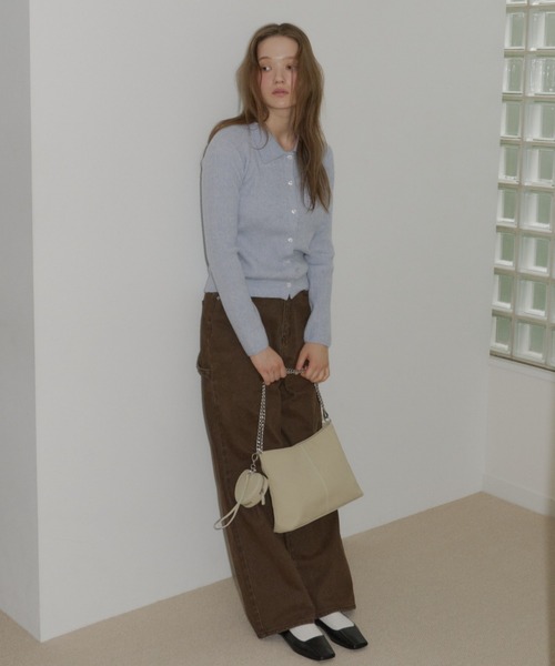 GIUNON(ジウノン)の「soft knit collar cardigan / ソフトニットカラーカーディガン(カーディガン/ボレロ・レディース・ピンク/ブラック/ブルー/グレー・FREE)」の9枚目の写真